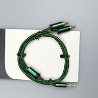 Cable de Audio de 3.5mm a Doble RCA, Chapado en Oro, Directo de Fábrica, con Revestimiento de PVC, para Micrófono, Teléfono, Altavoz, Amplificador