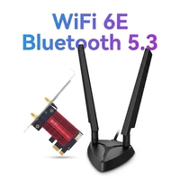 Tarjeta de Red WiFi 6E AXE3000 Pro PCIe, Adaptador Inalámbrico Tri-Banda con Bluetooth para Computadora de Escritorio