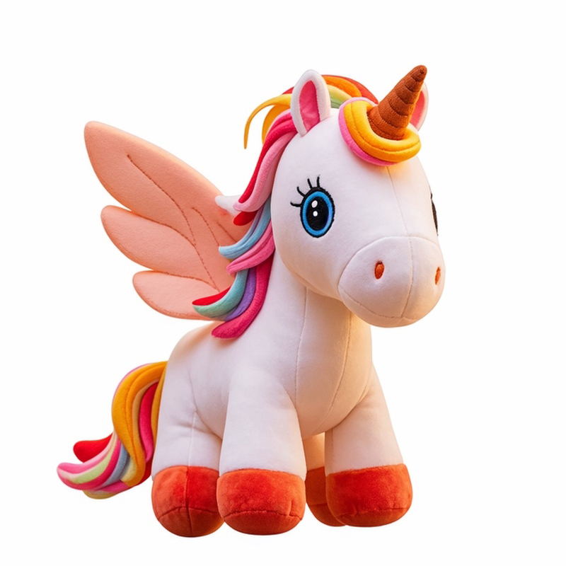 unicornio de peluche de pie lindo y seguro, perfecto para regalar