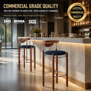 Tabouret de <span class=keywords><strong>bar</strong></span> moderne en bois massif pour hôtel, restaurant, pub, chaise haute de comptoir, tabourets de <span class=keywords><strong>bar</strong></span> de luxe en gros, tabouret de <span class=keywords><strong>bar</strong></span> commercial en bois - Product Image 6