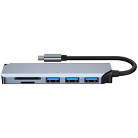 Estación de acoplamiento 6 en 1, hub USB C, 4K, HDMI, alta velocidad, SD, TF, transferencia de datos, USB 3,0, inalámbrico, tipo c, Accesorios de ordenador