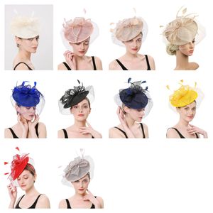 Offre Spéciale Sinamay mariée bandeau parfait gaze mariage chapeau avec voile Unique fête chapeau mode église chapeaux Fascinators pour les femmes - Product Image 4