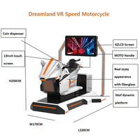 Simulador de Motocicleta VR de 3 Ejes Dreamland, Máquina de Juego de Carreras de Realidad Virtual 9D, Motocicleta VR de Fibra de Vidrio con Pantalla