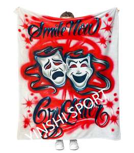 Cute Horror Smell Now Cry Later Manta de niña española Custom <span class=keywords><strong>Cholo</strong></span> Cholas Chicano Pareja Valentine Fleece Throw Mantas - Product Image 3