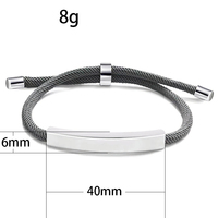Bracelet à Barre à Graver Vierge Personnalisé, Bracelets d'Amitié Réglables en Corde Tressée en Acier Inoxydable pour Femmes et Hommes