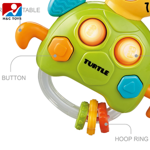 Jouet éducatif pour bébés tortues mignonnes avec musique et lumière, hochet à main pour nouveau-nés, jouets à clochettes - Product Image 5