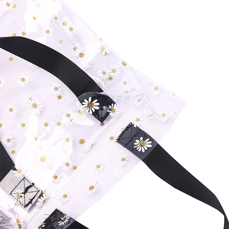 Customized Logo Transparent Clear Waterproof PVC Durable Shopping Tote Bag