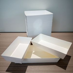 Envases desechables para sándwich con tapas transparentes, envases de papel para sushi para llevar, cajas rectangulares para pastel de rollo <span class=keywords><strong>suizo</strong></span> para postres artesanales - Product Image 6