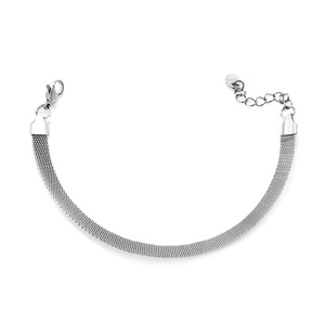 Pulsera de cadena plana minimalista de moda para mujer, joyería de acero inoxidable, regalo para ocasiones, color dorado y plateado - Product Image 5