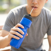 Bouteille d'eau de cyclisme personnalisée en plastique LDPE PE de 700 ml, sans BPA et saine, bouteille d'eau à presser pour vélo, pour les voyages