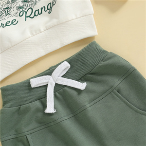 Ensemble 2 pièces décontracté pour bébé garçon, imprimé poulet, pull à manches longues et col rond, pantalon à nœud (Spandex/Coton) - Product Image 5