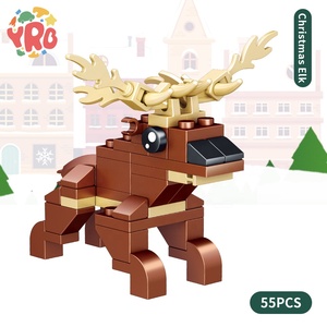 Vente chaude père noël et renne bloc de construction ensemble briques de noël pour enfants en plastique animaux thème boîte emballé cadeau - Product Image 5