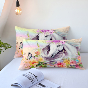 Set <span class=keywords><strong>Copripiumino</strong></span> 3 Pezzi con Stampa Digitale 3D <span class=keywords><strong>Unicorno</strong></span> e 2 Federe Colorate, Ecologico e Caldo, Vendita all'Ingrosso - Product Image 4