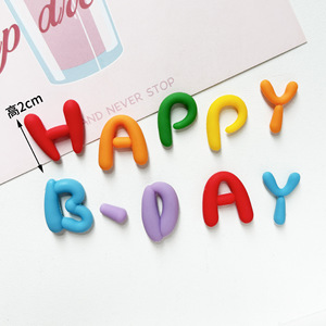 Adornos de decoración de pastel de letras de cumpleaños de plástico suave Plug-In Happyday Baking Dress Up letras coloridas para niños en Stock - Product Image 6