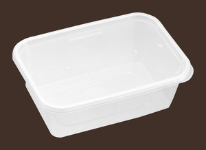 Boîte à lunch jetable en PP transparent avec couvercles, 500 ml, récipient alimentaire rectangulaire pour emporter, compatible micro-ondes, boîte de préparation des repas - Product Image 3