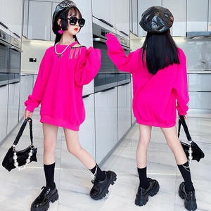 Suéter Rosa Fuerte con Borlas Grandes para Niña, Moda 2021, Negro, 5-15 Años - Product Image 4