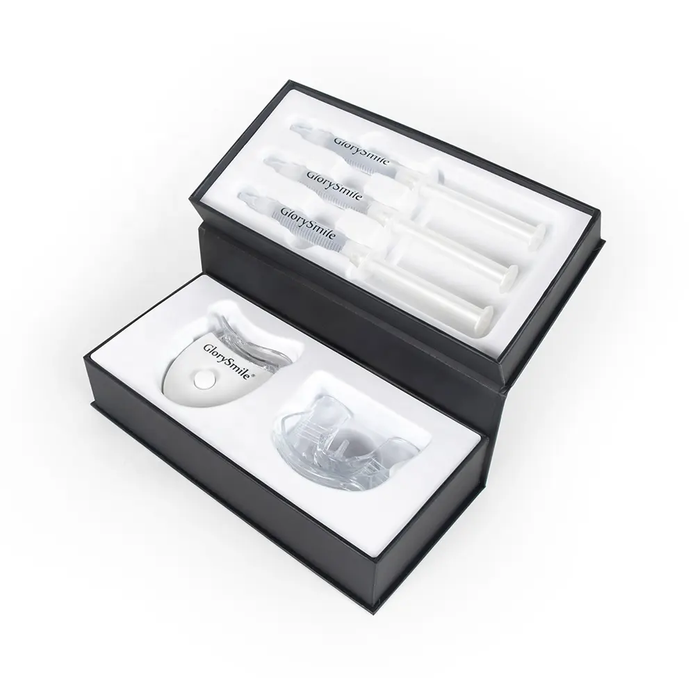 Kit de blanqueamiento Dental con Logo privado, Set de 3 jeringuillas con luz LED para blanqueamiento Dental, uso doméstico, aprobado por la CE