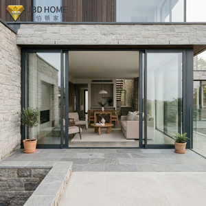 Portes coulissantes en verre en aluminium de qualité supérieure avec système de rail lisse - Portes coulissantes de patio intérieures/extérieures modernes avec isolation phonique - Product Image 2