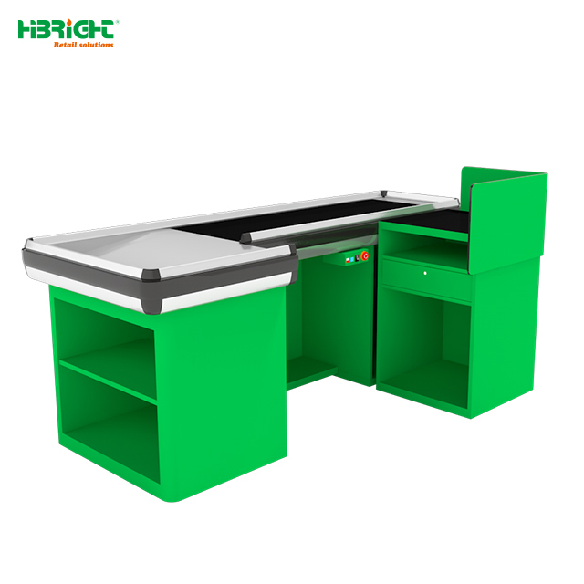 Electric Highbright HBE-CC-10 Checkout Counter with 2 Compartments 2200x850x850mm Dimensions for Supermarkets