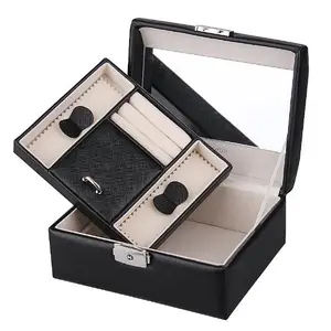 SANQIANWAN Jewelry Box Big Leather Organizer 2024 Jewelry Travel Case With Name Plate Jewellery Box Peronalised Big