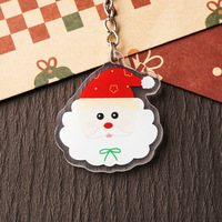 NASNAK Nouveauté Pendentif de sac à dos pour étudiant, motif de Noël (Élan, Bonhomme de neige, Dessin animé), Petit cadeau pour amis et camarades de classe, Porte-clés en plastique