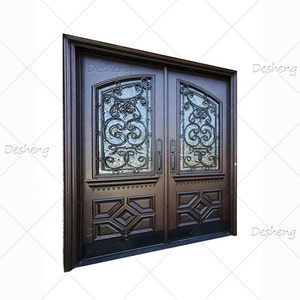 Puerta Principal de Hierro Forjado, Puerta Doble de Entrada Exterior para Casa (usada), Puerta de Seguridad de Acero - Product Image 3