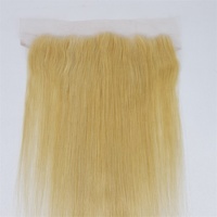 Cheveux humains lisses, ombré, 13x6, 613, avec mèches, Lace Frontal transparente HD, brésilien, couleur Blonde, 13x4, 613