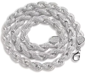 Collar de moissanita de color VVS <span class=keywords><strong>D</strong></span> para hombre al por mayor con plata S925 y eslabón cubano cuerda de tenis helado pulsera de cadena joyería de Hip Hop - Product Image 2