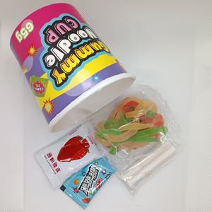 लंबे डमी नूडल्स पॉपपिंग खट्टा जाम केचअप हार्ड चॉपस्टिक कैंडी मितव्ययी स्नैक्स और मिठाई संयोजन कप कैंडी - Product Image 3