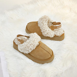 Pantoufles UGGS de haute qualité antidérapantes de luxe pour femmes Nouveau design avec doublure en cuir véritable et semelle intérieure en <span class=keywords><strong>fourrure</strong></span> pour l'hiver - Product Image 2