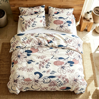 Ensemble de draps de lit floraux botaniques vintage, tissu en microfibre doux, ensemble de literie 4 pièces, collection de linge de lit luxueux et confortable