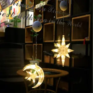 2024 New Christmas LED Light Snowflake Santa Hanging Sucker Lamp Window Ornaments Decoration For Home Xmas Decor