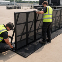 Barrière de contrôle des foules en acier robuste, revêtement poudré noir, taille standard, emboîtable, pour files d'attente de station de métro, approvisionnement en gros