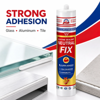 Adhésif silicone neutre pour l'étanchéité des cadres de fenêtres en aluminium et verre, résistant aux intempéries, pour la construction extérieure des bâtiments, en vrac