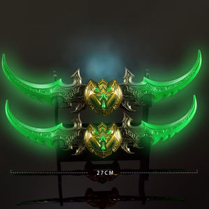 Réplica de Metal de 27 cm del Warglaive de Azzinoth de World of Warcraft, Edición Fluorescente, Decoración Coleccionable para Escritorio, Accesorio de Cosplay, Regalo para Gamers - Product Image 1