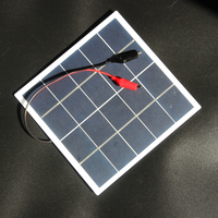 Panneau solaire Policristalino Panneau solaire photovoltaïque en verre feuilleté 5v4w Multicristalline 800ma Module solaire avec pince crocodile
