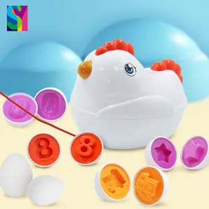 SY Educational Storage Pull Line pollo abilità motorie fini giocattoli sensoriali numero di colore uova forme abbinate