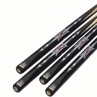 Queue de billard O'MIN Fangtian de haute qualité en ébène avec joint en laiton, une seule pièce, incrustation sculptée, style anglais, pour revendeurs et clubs