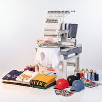 Machine à broder commerciale automatique à 10 aiguilles INITI pour casquettes, t-shirts et autres articles plats, à tête unique et informatisée