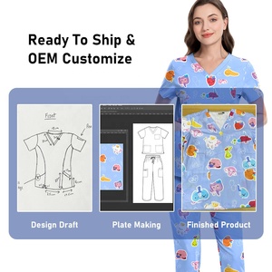 Conjuntos de Uniformes Médicos de Algodón Puro <span class=keywords><strong>para</strong></span> Mujer, Ropa Médica Personalizada, Uniformes Quirúrgicos Transpirables <span class=keywords><strong>para</strong></span> Doctoras - Product Image 6
