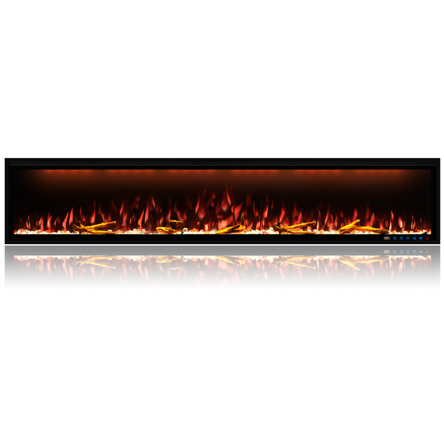 Luxstar 88 Inch Indoor Royal Slim LED Electric Fireplace Heaters Household APP Control With Google Home & Alexa