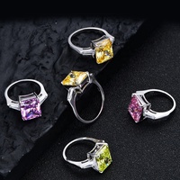 Prix usine Super étincelant 8A bague en zircone cubique en argent Sterling 925 femmes bagues en diamant à haute teneur en carbone pour la fête de mariage