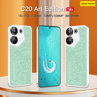 Precio de Fábrica al por Mayor, Nuevo Teléfono Inteligente C20 Art Edition Original, Versión Global 5G, con Parte Trasera de Cuero Genuino, Pantalla de 7.3 Pulgadas