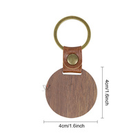Cadeaux de fête d'halloween ronds porte-clés porte-clés de voiture pour hommes en cuir PU en bois pur conception d'halloween pour porte-clés de famille