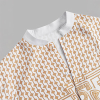 Pakaian Pria Afrika Motif Batik Kasual Lengan Panjang Terinspirasi Etnik Muslim Setelan Pria Lengan Panjang