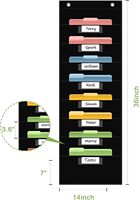 Organizador de Pared con 8 Bolsillos y 8 Portaetiquetas, Color Negro, para Clases, Oficina, Archivos, Trabajos Escolares y Álbumes de Recortes