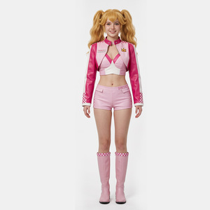 Conjunto de traje de carreras de princesa Brigitte, disfraz de Cosplay rosa para juego de rol de Anime - Product Image 1