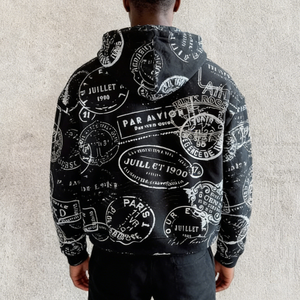 Veste en coton French Terry à impression intégrale personnalisée, lavage à la pierre, poids lourd, fermeture éclair, pour homme - Product Image 2