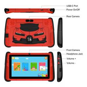 Tablette Enfant 7 Pouces Allwinner K7 Pro Voiture de Sport Écran 1024x600 8 Go+32 Go Android 15 Wi-Fi 6 Nouveau PC de Jeu et d'Apprentissage/Divertissement - Product Image 2