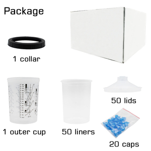 Sistema de Vasos de Pintura Desechables HVLP para Taller Automotriz, con <span class=keywords><strong>Tapas</strong></span> y Revestimientos - Product Image 2